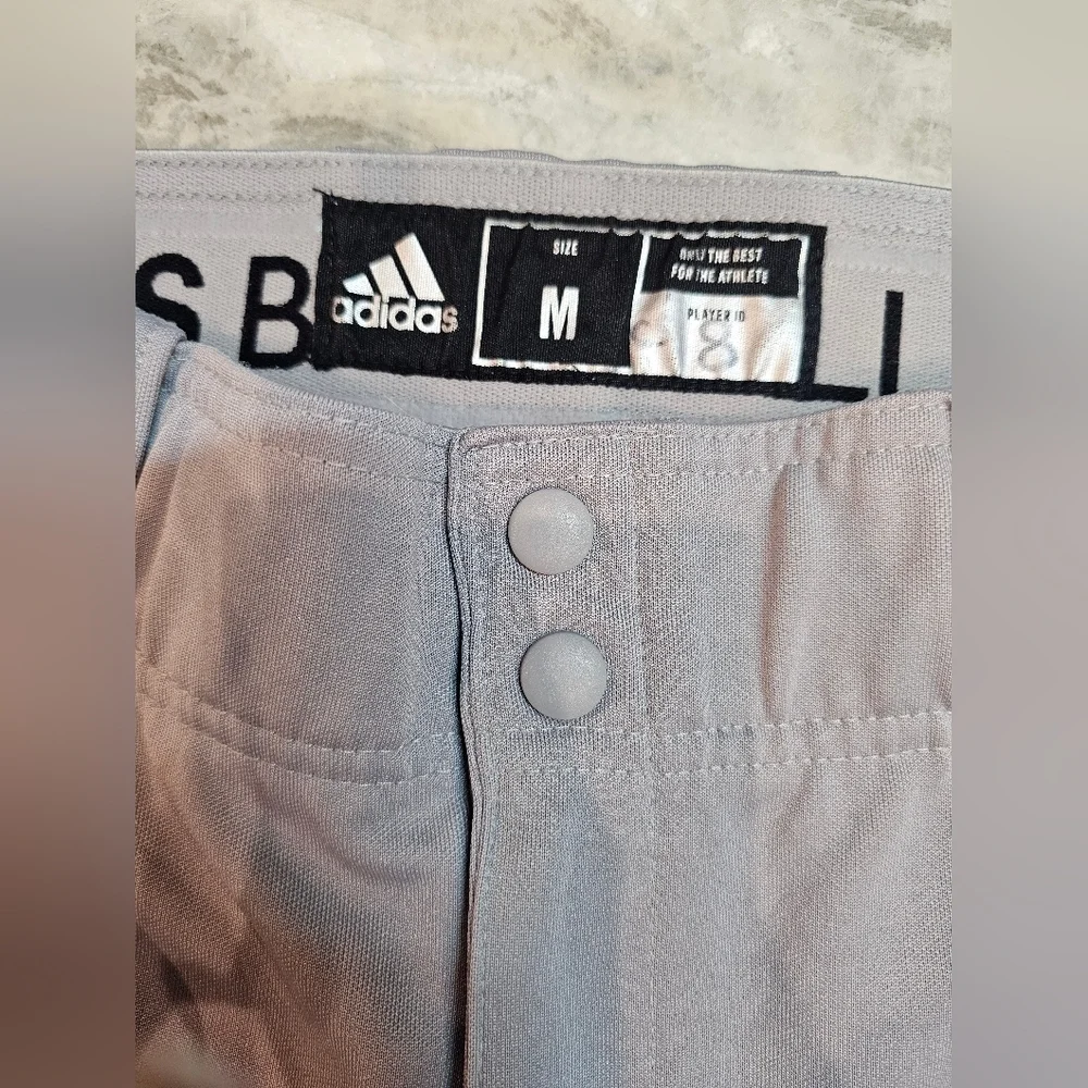 Adidas Baseball Pants Gray Black Stripe Men’s Medium Athletic Sports